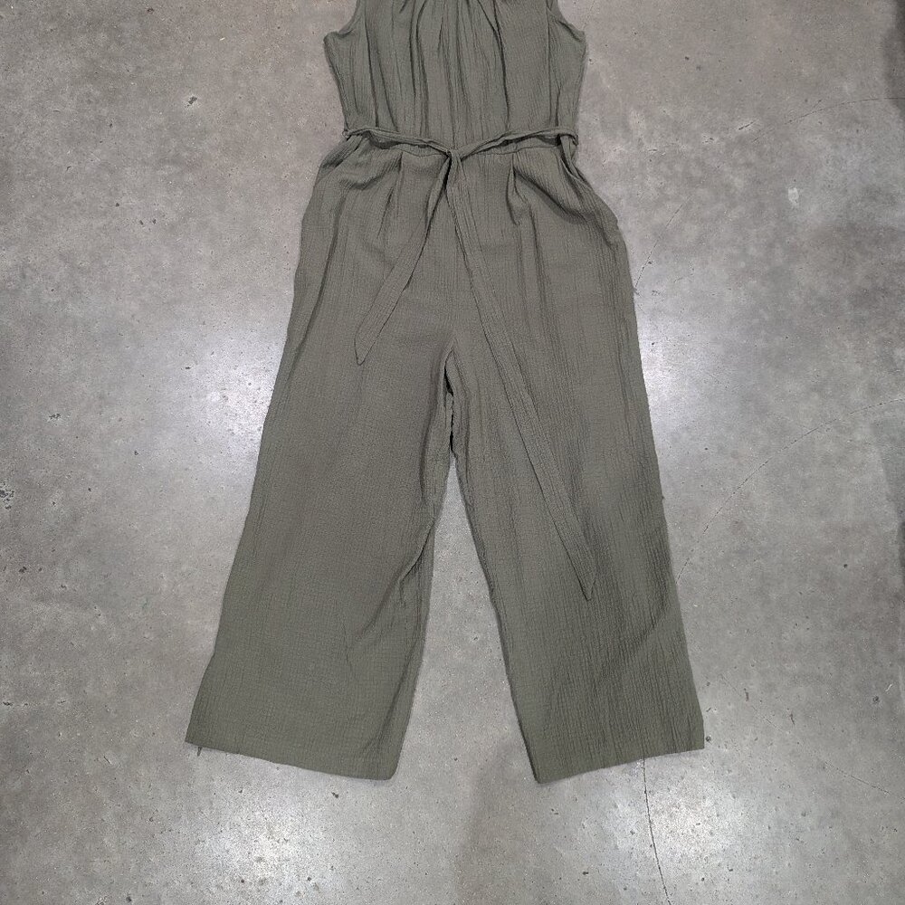 Calvin Klein Women's Wide Leg Jump Suit - Olive Green